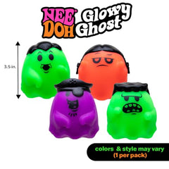 Schylling NeeDoh Halloween Combo – Glowy Ghost & Candy Swirl – Sensory Squish - Colors and Designs May Vary