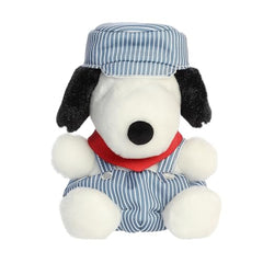 Aurora Peanuts Palm Pals 6" Train Engineer Snoopy Adorable Plush
