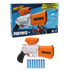 Nerf Fortnite SR Blaster, 4-Dart Hammer Action, with Scope and 8 Official Nerf Elite Darts