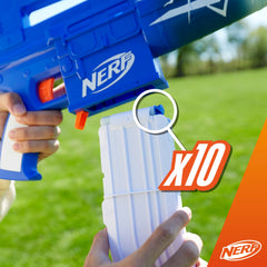 Nerf Fortnite Blue Shock Blaster, 10 Dart Clip, 10 Elite Nerf Darts, Motorized Dart Blaster