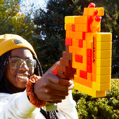 Nerf Minecraft Firebrand, Dart Blasting Axe, 6 Nerf Elite Foam Darts, Pull Down Priming, Medium