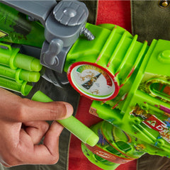 Nerf Zombie Corrupter Dart Blaster, 22 Nerf Elite Darts, 18 Dart Clip, Dart Storage, Ages 8+