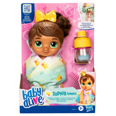 Baby Alive Shampoo Snuggle Sophia Sparkle Brown Hair 11 Inch Water Baby Doll Playset, Ages 3+