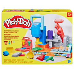 Play-Doh Stamp & Saw Tool Bench Playset, Construction Toys Ages 3+, Arts & Crafts