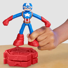 Play-Doh Marvel Captain America Stamping Shield with Bendy Action Figure, Imagination Ages 4+