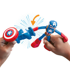 Play-Doh Marvel Captain America Stamping Shield with Bendy Action Figure, Imagination Ages 4+