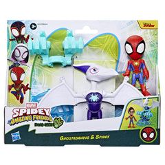 Spidey and his Amazing Friends Marvel Dino-Webs Ghostasaurus & Spidey 4-Inch Spider-Man Action