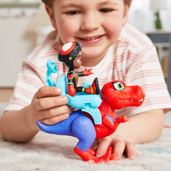 Marvel Spidey and His Amazing Friends Dino-Webs Spidey-Rex & Miles “Spin” Morales 4-Inch Spider-Man