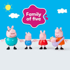 PEPPA PIG Peppa's Family of Five with Baby Evie, Poseable Figures Hold Hands, Preschool Toy Ages 3+