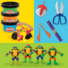 Play-Doh Teenage Mutant Ninja Turtles Cowabunga Creations Bendy 4-Inch Action Figures Set