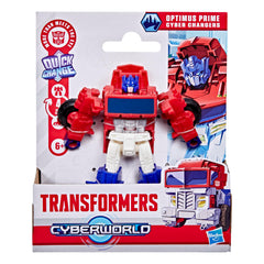 Transformers CYBERWORLD Optimus Prime Cyber Changers 4-Inch Action Figure, Robot Toys Ages 6+