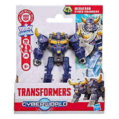 Transformers CYBERWORLD Megatron Cyber Changers 4-Inch Action Figure, Robot Toys Ages 6+
