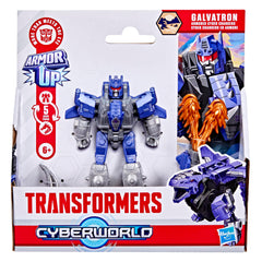 Transformers CYBERWORLD Galvatron Armored Cyber Changers 4-Inch Action Figure, Robot Toys Ages 6+