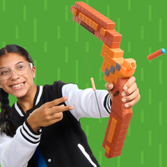 Nerf Minecraft Bow Dart Blaster, Pull-Back Priming, 8 N1 Darts For N1 Dart Blasters [G1120AS00]