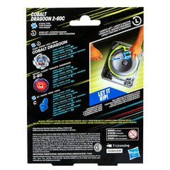 Beyblade X Cobalt Dragoon 2-60C Deluxe Left-Spin String Launcher Set with Attack Type Top