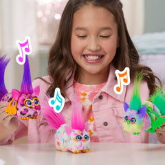Furby DJ Furblets Berry-Cup-Cake Mini Electronic Plush Toy with Funny Stretchable Sound Effects