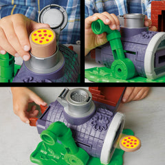 Play-Doh Teenage Mutant Ninja Turtles Slice & Blast Pizza Playset, Bendy 4-Inch Mikey Action Figure