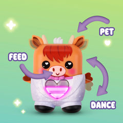 Nano-MALS Cowbert The Highland Cow, Electronic Pet Cow Toy, Interactive Fidget Toys Ages 5+