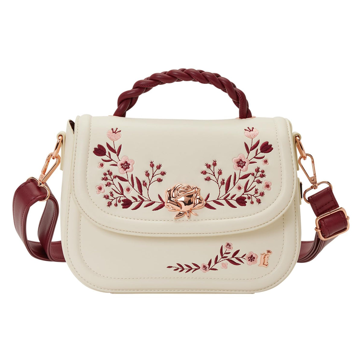 Loungefly Cream & Red Floral Crossbody Bag