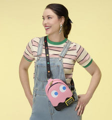 Loungefly Pac-Man Pinky Ghost Glow Sling Crossbody Bag