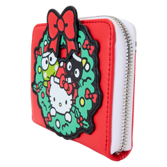 LOUNGEFLY Sanrio Christmas Wreath Zip Around Wallet