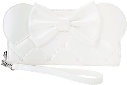 LOUNGEFLY Disney Minnie Mouse Iridescent Wedding Zip Around Wristlet Wallet