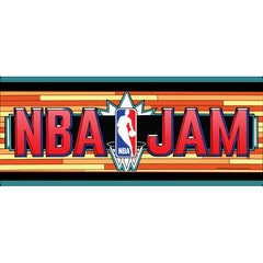 Arcade1Up NBA Jam 30th Anniversary Deluxe Arcade Machine 3 Games in 1 + ARCADE1UP Wall Mounted Marquee (24in X 10in) NBA JAM