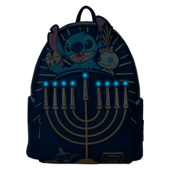 LOUNGEFLY Stitch Hanukkah Menorah Light Up Mini Backpack