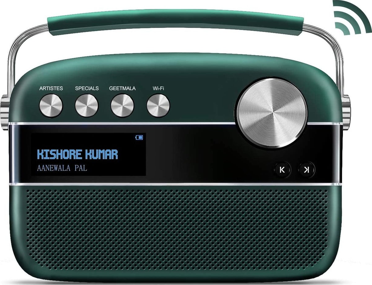 Saregama Carvaan 2.0 Portable Music Player 5000 Pre-Loaded Songs with Podcast, FM/BT/AUX , SC211WIFI-H-EGRN, SC03 - Emerald Green | 8902057400555