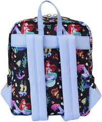 LOUNGEFLY Disney The Little Mermaid 35th Anniversary Life Is The Bubbles All Over Print Nylon Mini Backpack