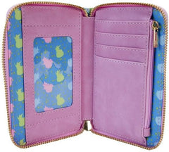 LOUNGEFLY Disney Sleeping Beauty Castle Three Good Fairies Stained Glass Zip Around Wallet