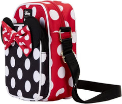 LOUNGEFLY Disney Minnie Mouse Rocks the Dots Classic Nylon Passport Cross Body Bag