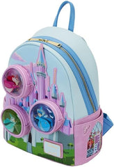 LOUNGEFLY Disney Sleeping Beauty Castle Three Good Fairies Stained Glass Mini Backpack