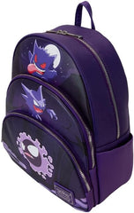 LOUNGEFLY Pokemon Gastly Evolutions Triple Pocket Mini Backpack