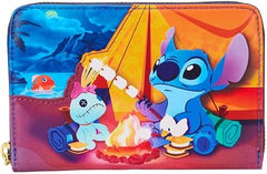 LOUNGEFLY Disney Stitch Camping Cuties Zip Around Wallet