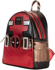 LOUNGEFLY Marvel Metallic Deadpool Cosplay Mini Backpack