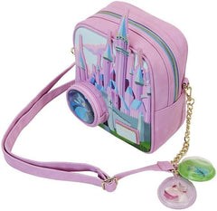 LOUNGEFLY Sleeping Beauty Castle Three Good Fairies Stained Glass Crossbody Bag