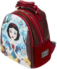 LOUNGEFLY Disney Snow White Classic Apple Quilted Velvet Double Strap Shoulder Bag