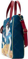 LOUNGEFLY Disney Snow White Classic Apple Quilted Velvet Tote Bag With Coin Bag