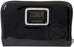 LOUNGEFLY Marvel Shine Black Panther Cosplay Zip-Around Wallet