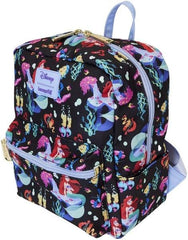 LOUNGEFLY Disney The Little Mermaid 35th Anniversary Life Is The Bubbles All Over Print Nylon Mini Backpack