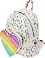 LOUNGEFLY Lisa Frank Rainbow Heart Double Strap Shoulder Bag with Waist Bag