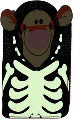 LOUNGEFLY Disney Winnie the Pooh Skeleton Tigger Glow Zip Around Wallet