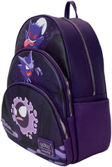 LOUNGEFLY Pokemon Gastly Evolutions Triple Pocket Mini Backpack