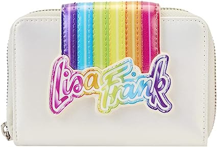 LOUNGEFLY Lisa Frank Rainbow Logo Zip Wallet