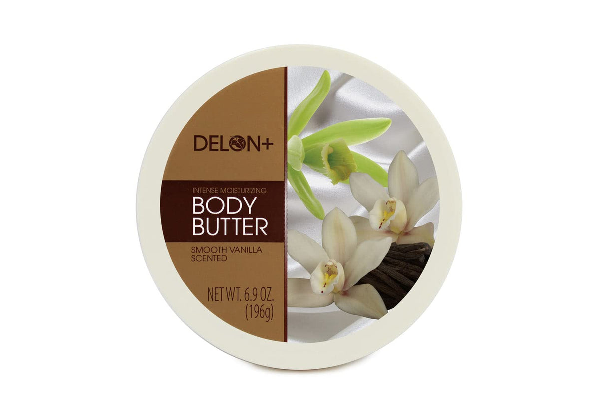 DELON Intense Moisturizing Body Butter, 6.9 Oz (Single) (Smooth Vanilla)