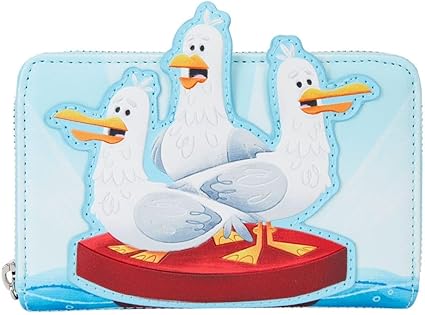 LOUNGEFLY Disney Finding Nemo Seagulls Mine Mine Mine Zip Around Wallet