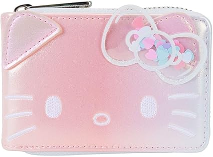 LOUNGEFLY Sanrio Hello Kitty 50th Anniversary Clear and Cute Accordion Zip Around Wallet