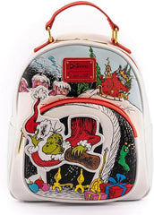 LOUNGEFLY Dr. Seuss The Grinch Chimney Thief Adult Womens Double Strap Shoulder Bag Purse