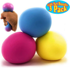 Nee-Doh Schylling Color Change Groovy Glob! Squishy, Squeezy, Stretchy Stress Balls Blue, Yellow & Pink Complete Gift Set Party Bundle - 3 Pack